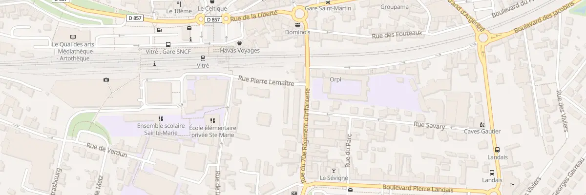 Plan du 12 Rue du 70e Regiment d’Infanter à Vitré
