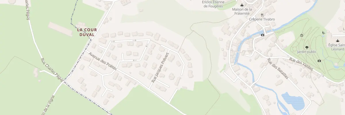 Plan du 9 Rue Jacques Prévert à Fougères