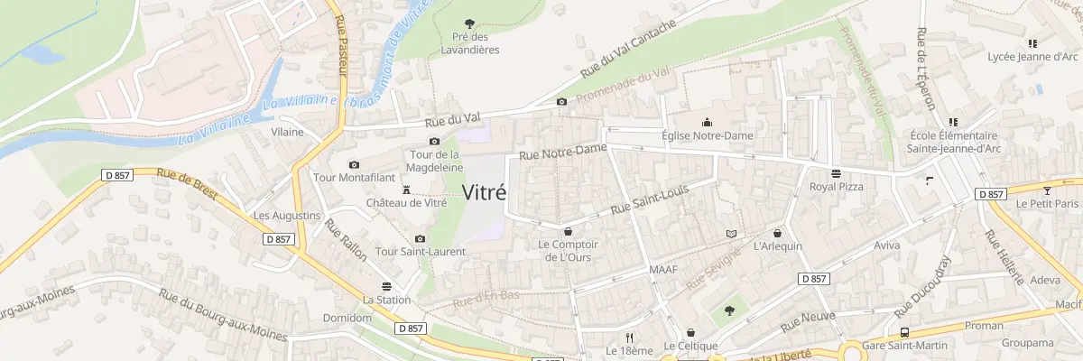 Plan du 10 Rue de la Baudrairie à Vitré