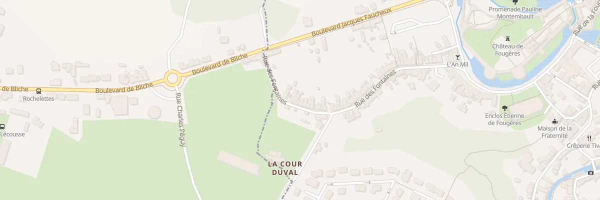 Plan du 84 Rue des Fontaines à Fougères