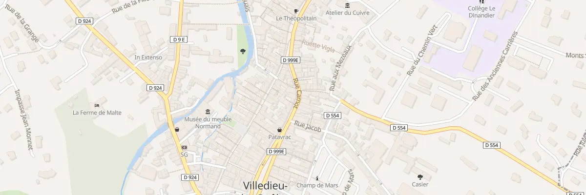 Plan du 13 Rue Carnot - Villedieu à Villedieu-les-Poêles-Rouffigny