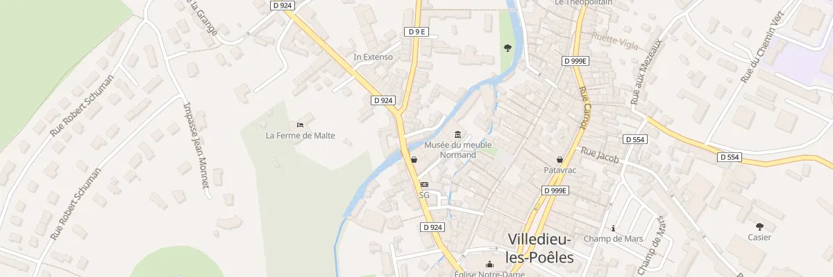 Plan du 34 Rue du Pont Chignon Villedieu à Villedieu-les-Poêles-Rouffigny