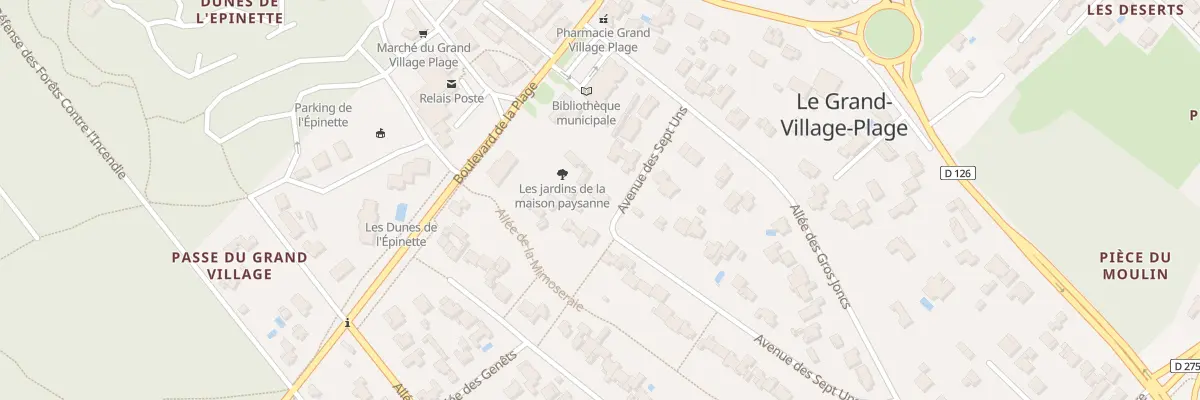 Plan du 8 All des Sept Uns au Grand-Village-Plage