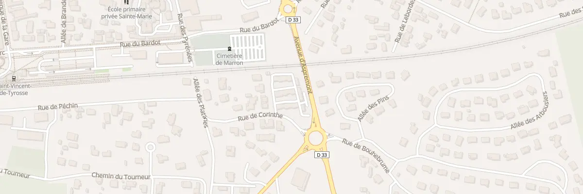 Plan de la Rue de Corinthe à Saint-Vincent-de-Tyrosse
