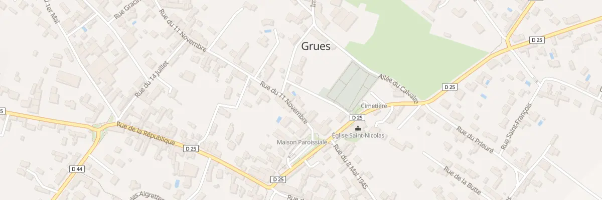 Plan du 2A Rue du onze novembre à Grues