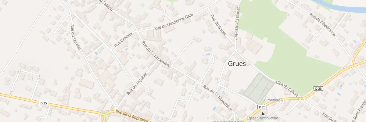 Plan du 12 Rue du onze novembre à Grues