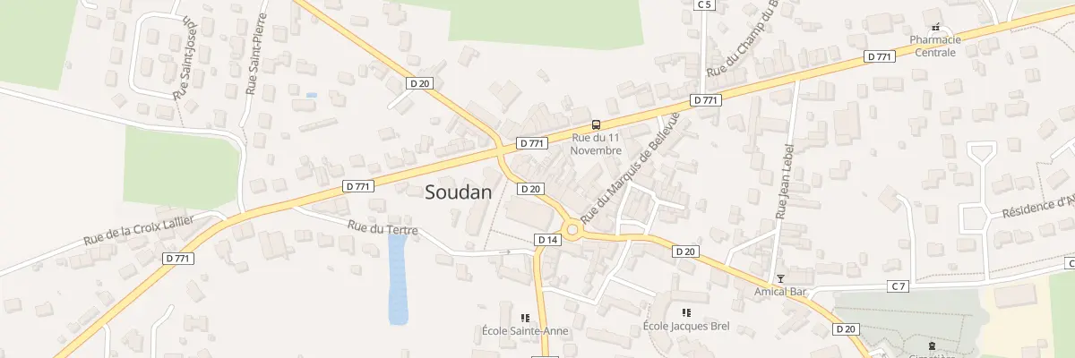 Plan du 11 Rue Henri Poulain à Soudan
