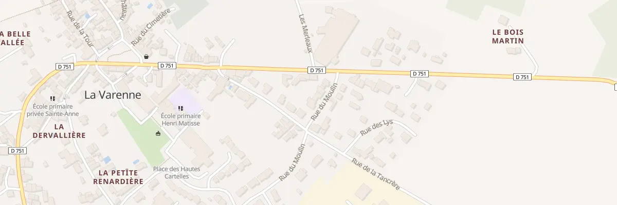 Plan du 9038 Rue du Moulin (La Varenne) à Orée d’Anjou