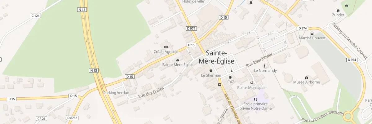 Plan du 2 Rue des Ecoles à Sainte-Mère-Église