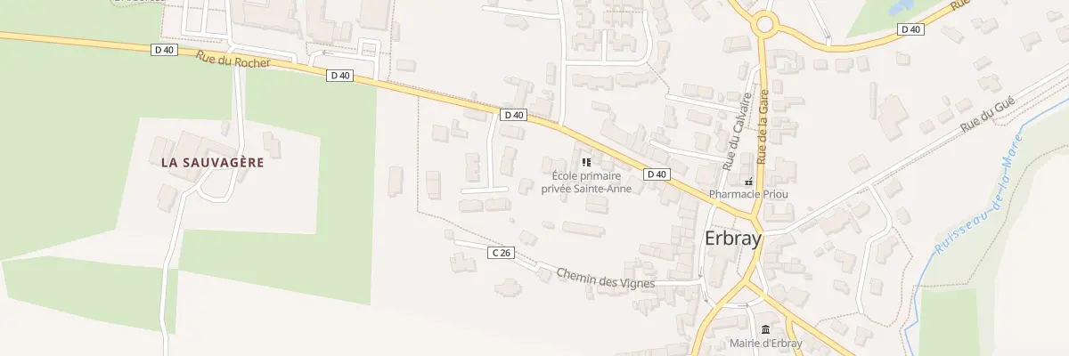 Plan du 13 Rue du Rocher à Erbray