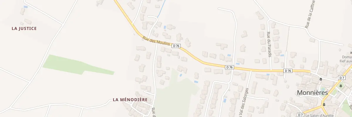 Plan de la Rue des Moulins à Monnières