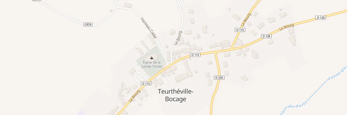 Plan du 34 Le Bourg à Teurthéville-Bocage