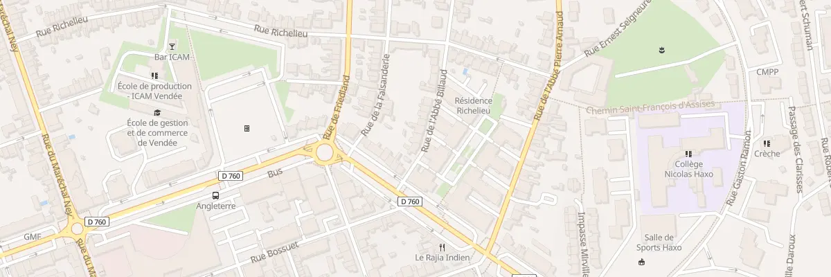 Plan du 11 Rue Abbe Billaud à La Roche-sur-Yon