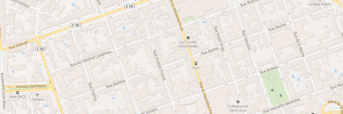 Plan du 10 Rue molière à La Roche-sur-Yon