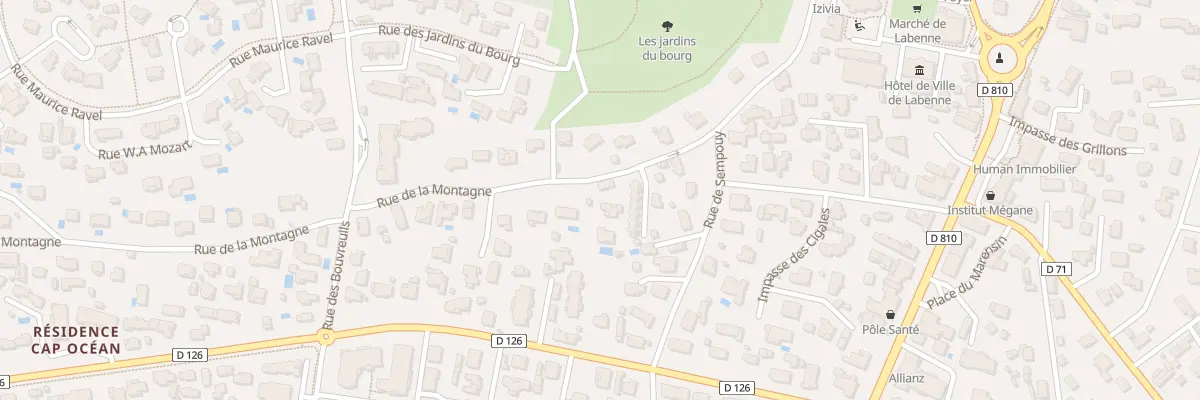 Plan du 7X Rue de la Montagne à Labenne