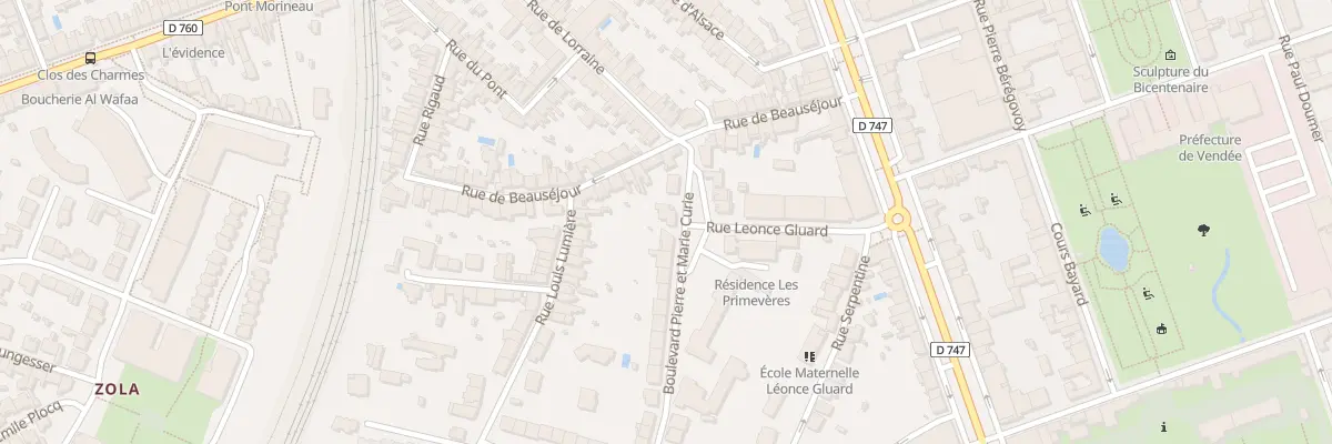 Plan du 6 Bd Pierre et Marie Curie à La Roche-sur-Yon