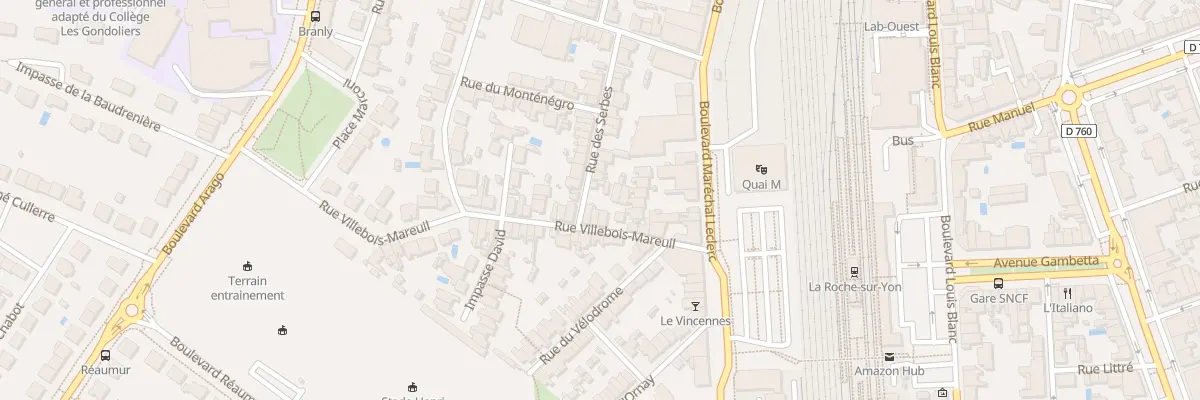 Plan du 20 Rue Villebois Mareuil à La Roche-sur-Yon