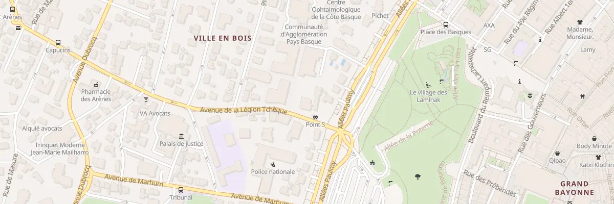 Plan du 2 Av de la Légion Tchèque à Bayonne