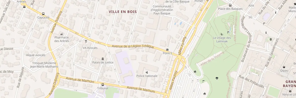 Plan du 3 Av de la Légion Tchèque à Bayonne
