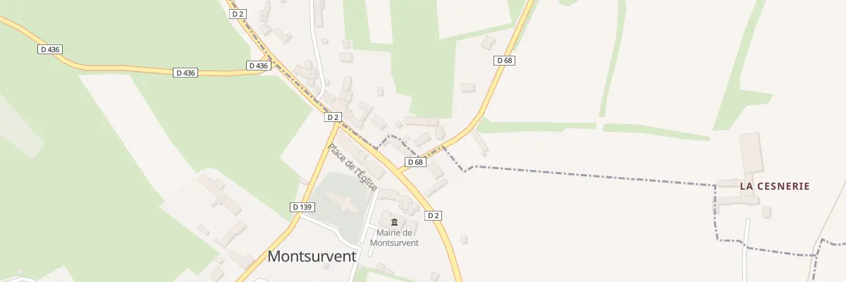 Plan du 5015 Le Bourg de Montsurvent à Muneville-le-Bingard