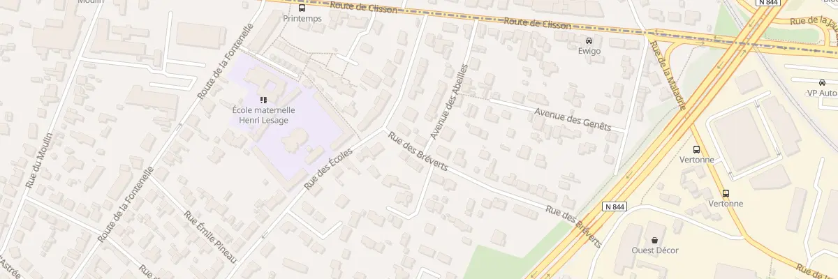 Plan du 3 Rue des Bréverts à Vertou