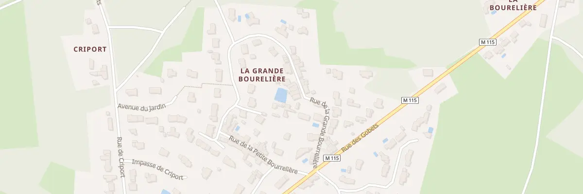 Plan de la Rue de la Grande Bourrelière à Vertou