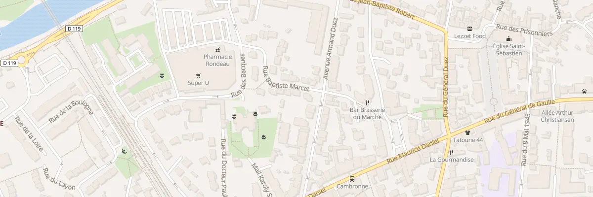 Plan du 14 Rue Baptiste Marcet à Saint-Sébastien-sur-Loire