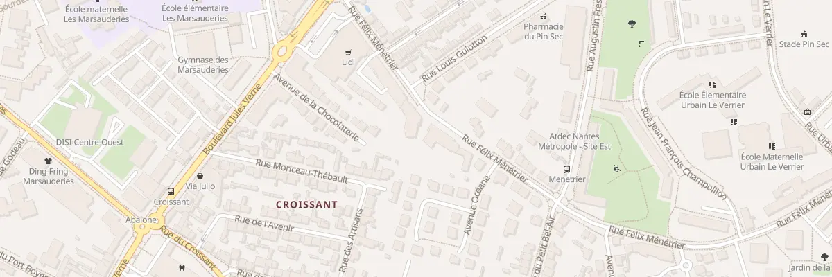 Plan du 20 Rue Félix Ménétrier à Nantes