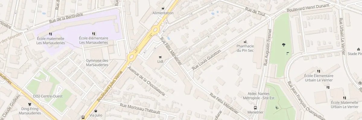 Plan du 11 Rue Félix Ménétrier à Nantes