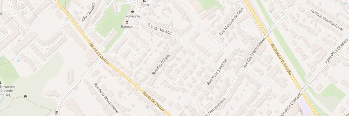 Plan du 3 Rue des Oeillets à Nantes
