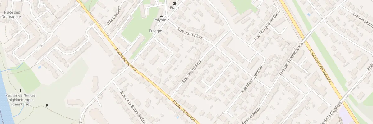 Plan du 10 Rue des Oeillets à Nantes