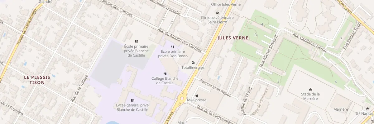 Plan du 1 Rue du Moulin des Carmes à Nantes