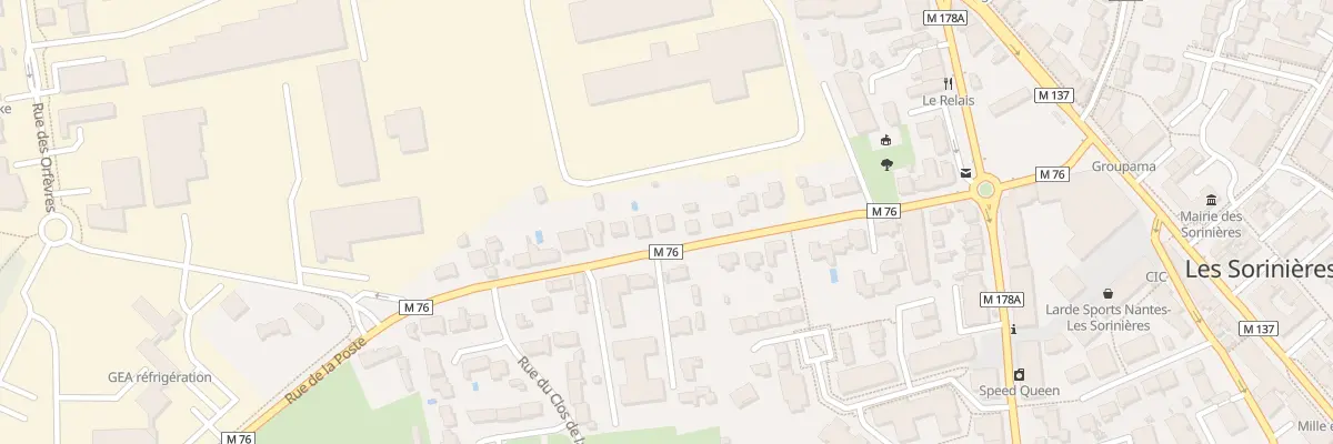 Plan du 20 Rue de la Poste aux Sorinières