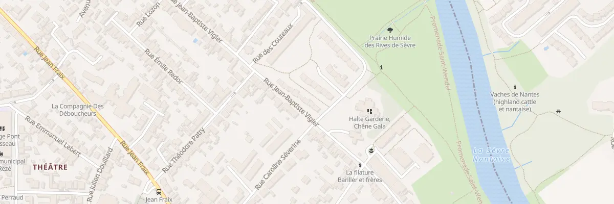 Plan du 93 Rue Jean Baptiste Vigier à Rezé