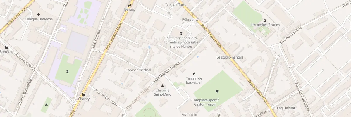 Plan du 22 Rue Gaston Turpin à Nantes