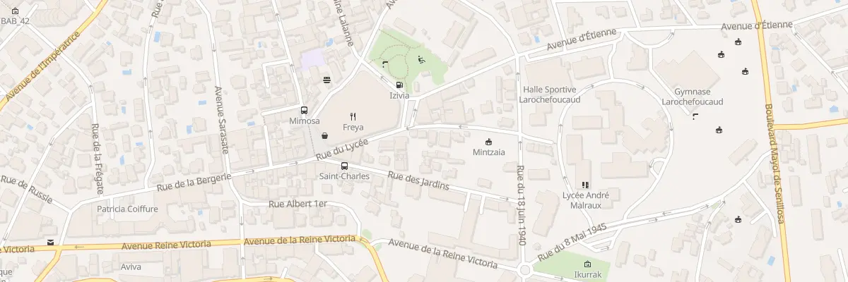 Plan du 12 Rue du Lycée à Biarritz