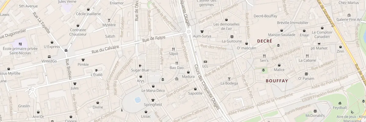 Plan du 4 All d’Orléans à Nantes