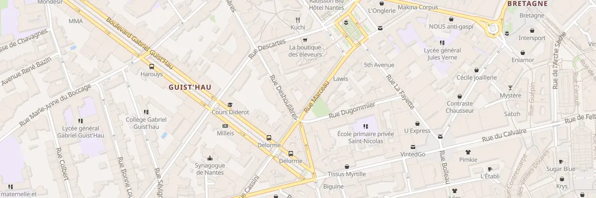 Plan du 2 Rue Deshoulières à Nantes