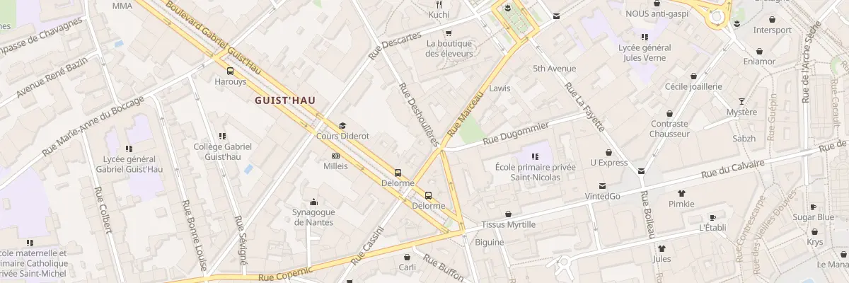 Plan du 1 Rue Deshoulières à Nantes