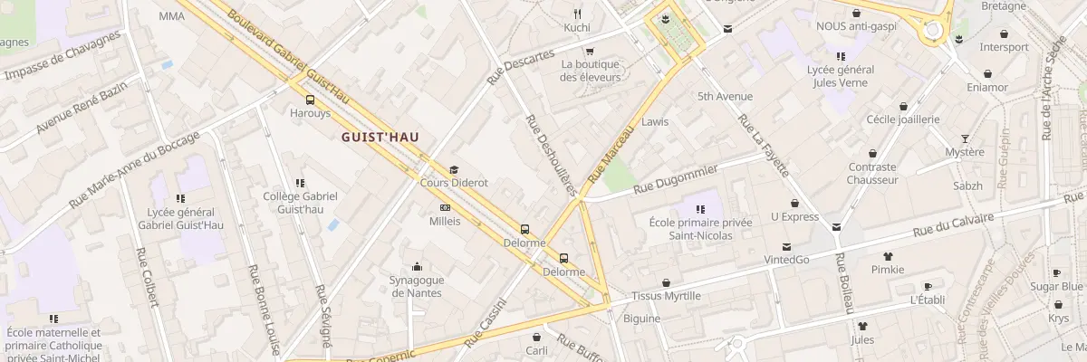 Plan du 3 Rue Deshoulières à Nantes