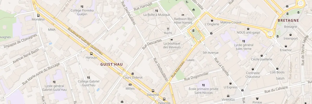 Plan du 12 Rue Deshoulières à Nantes