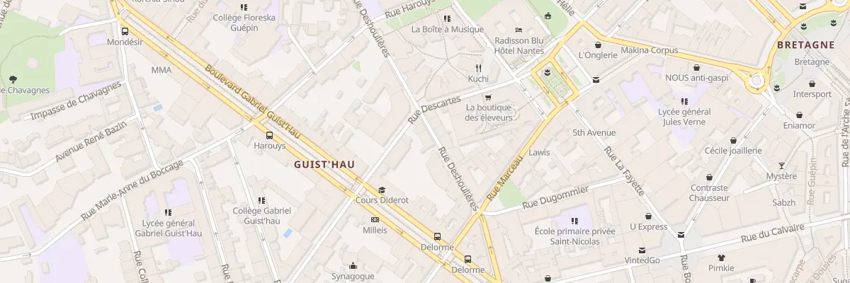 Plan du 9 Rue Deshoulières à Nantes
