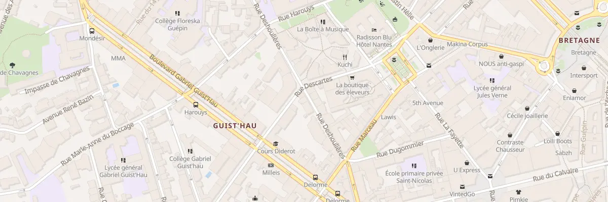 Plan du 11 Rue Deshoulières à Nantes