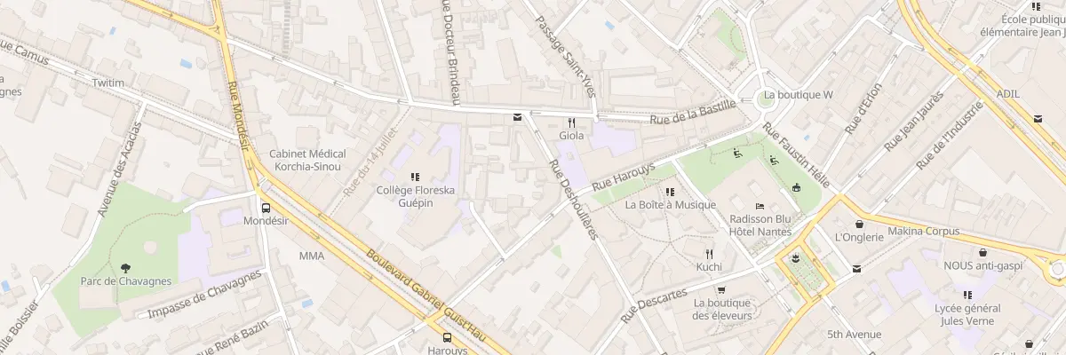 Plan du 19 Rue Deshoulières à Nantes