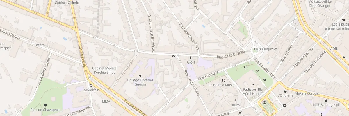 Plan du 25 Rue Deshoulières à Nantes