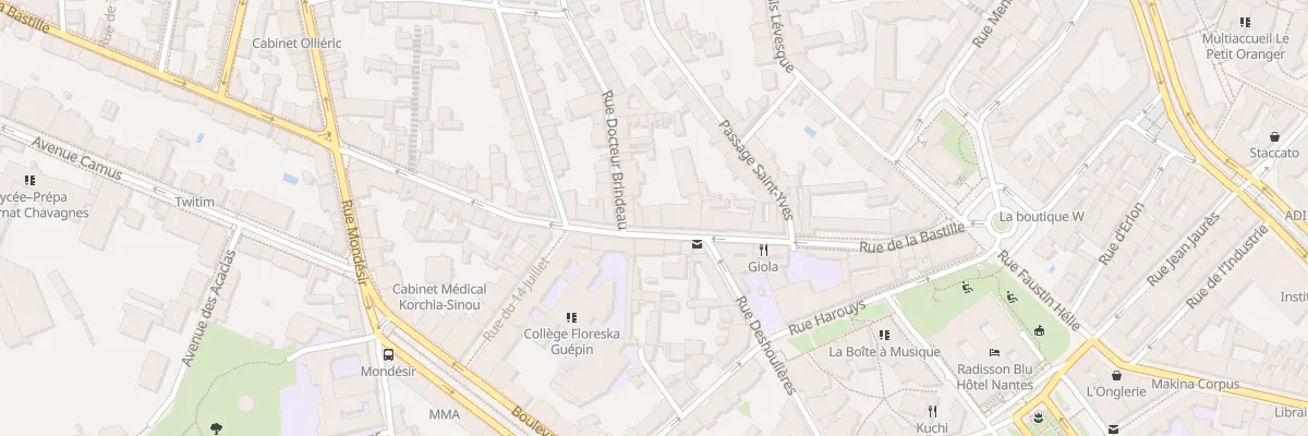 Plan du 34 Rue de la Bastille à Nantes