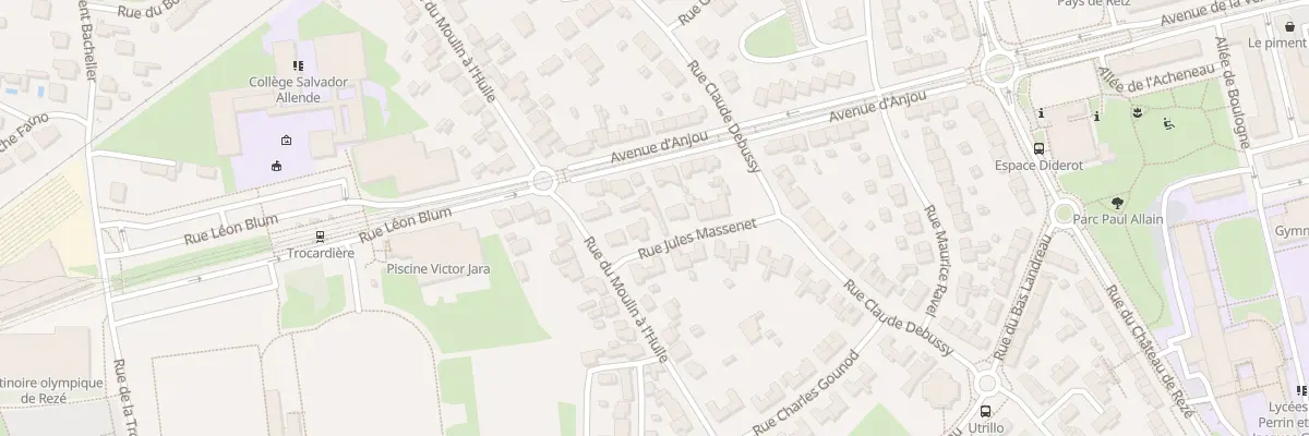 Plan du 10 Rue Jules Massenet à Rezé
