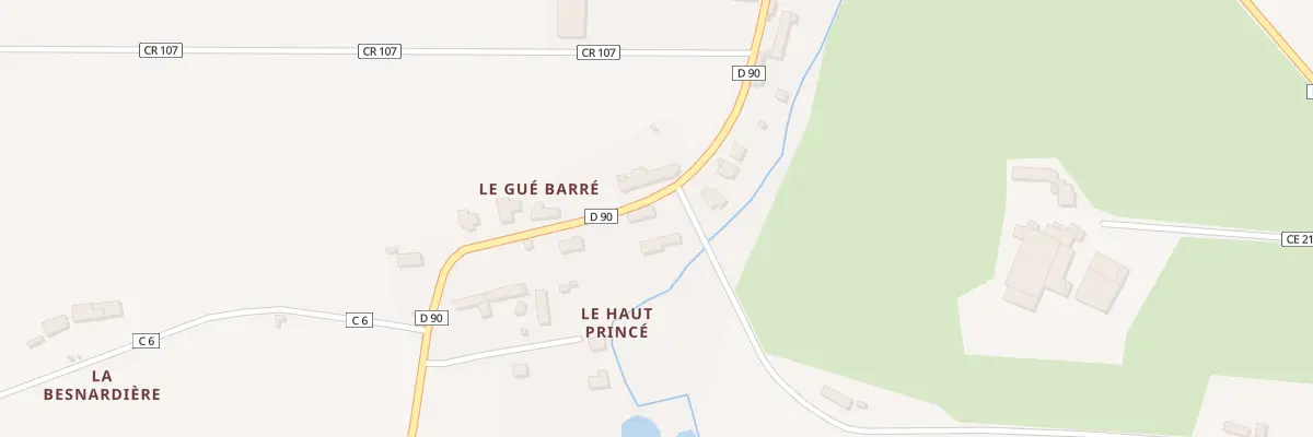 Plan du Gue Barre à Andouillé-Neuville