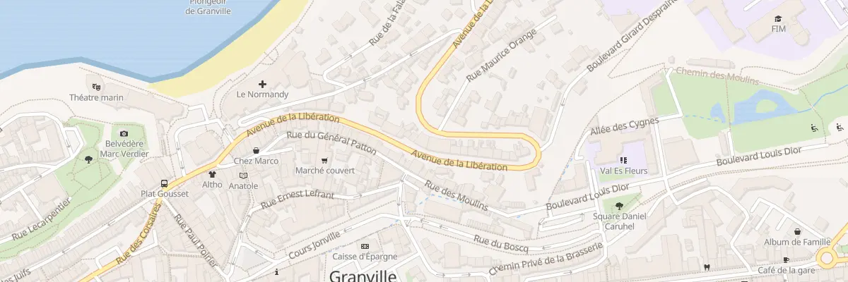 Plan du 23 Av de la Libération à Granville