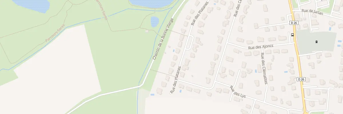 Plan du 26 Rue des platanes à Grandchamp-des-Fontaines